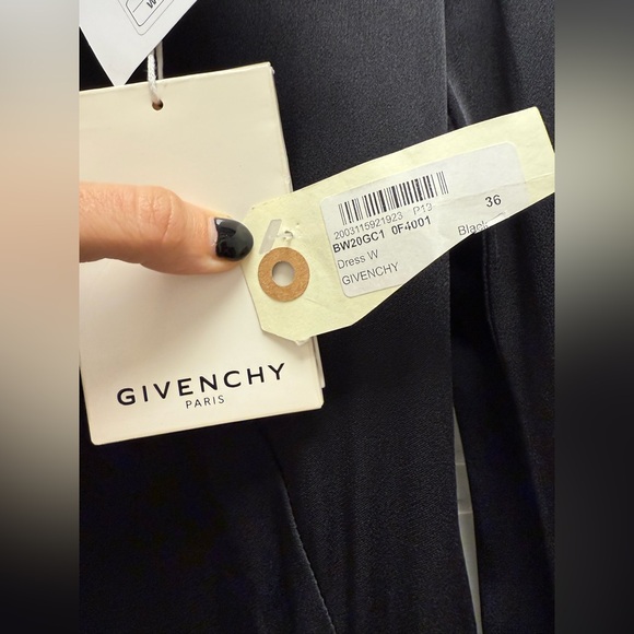 Givenchy Black Satin Long Sleeve Mini Dress - Picture 6 of 7